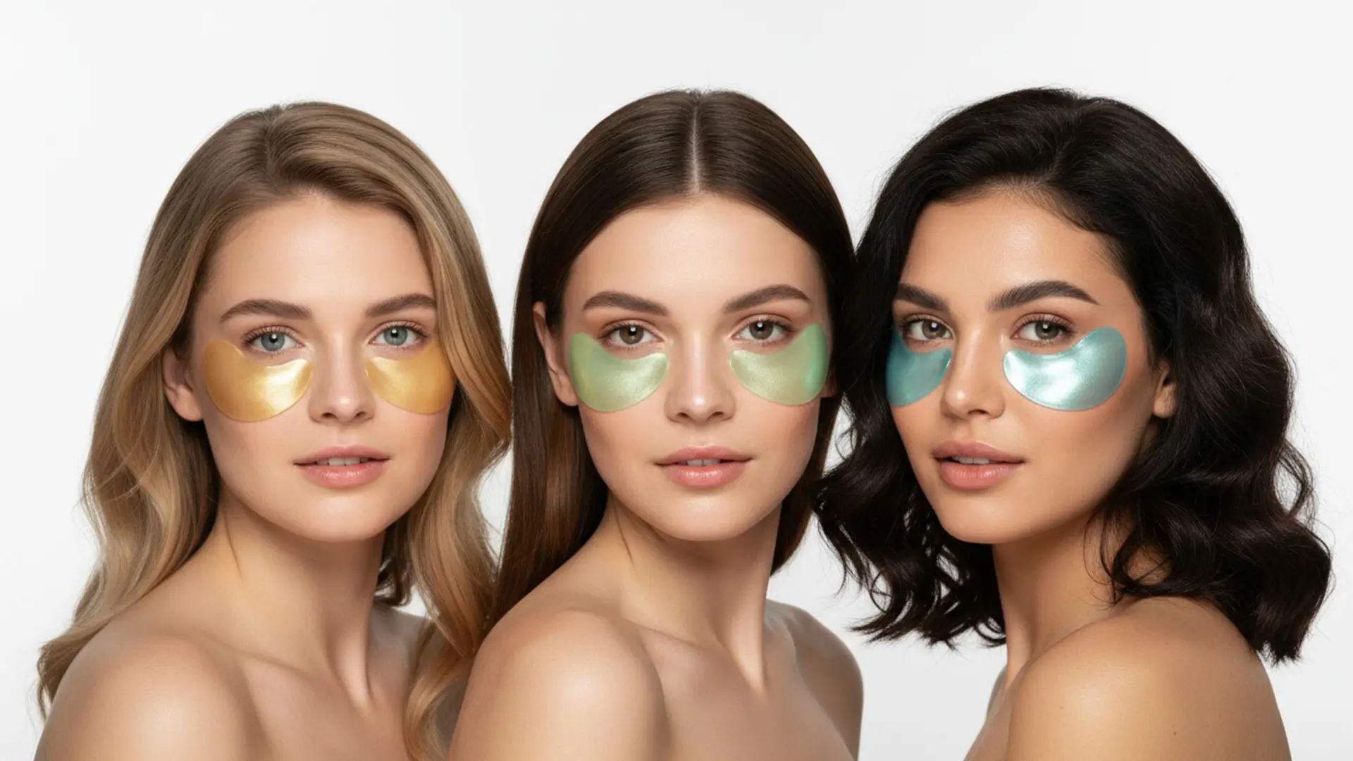 Une femme détendue portant les patchs yeux Mihi Care en hydrogel pour effacer ses cernes et illuminer son regard.